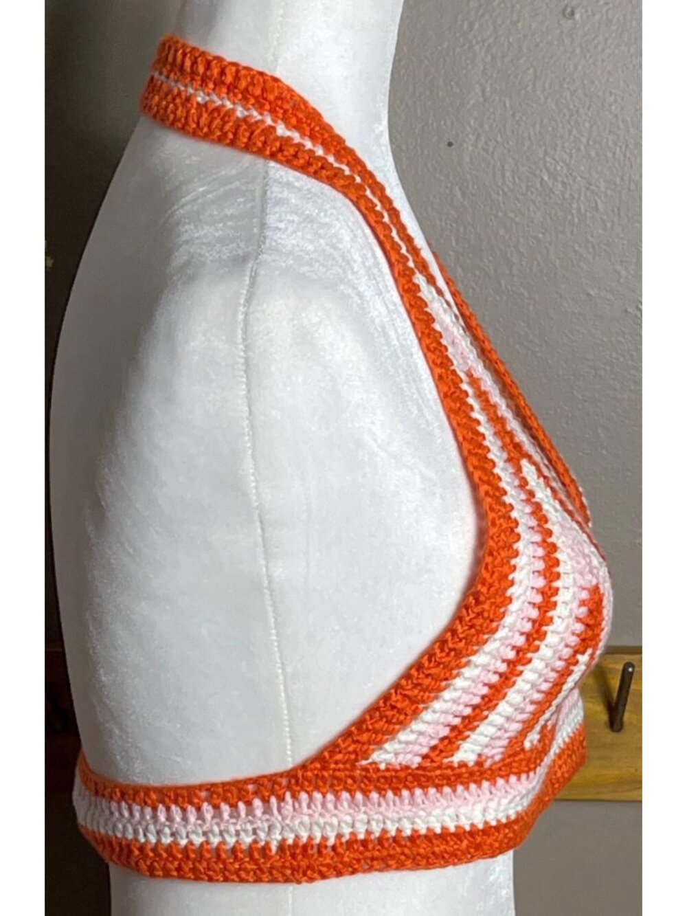 Crochet Halter Top Bikini Bralette Boho Beach Party Festival Layering Shein S/M - Picture 5 of 7